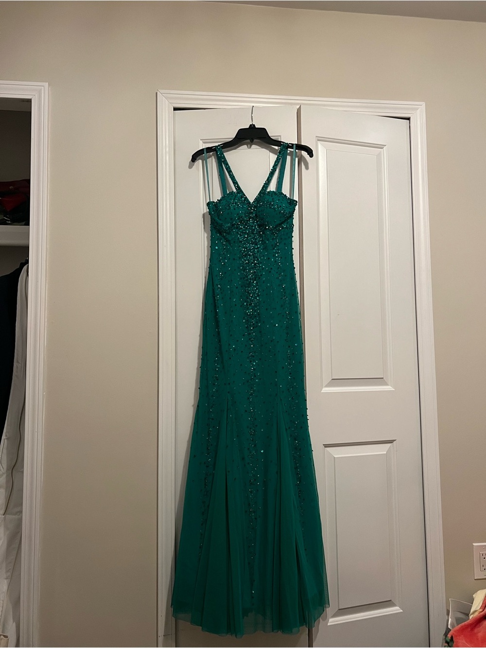Sean Collection Teal Beaded Dress